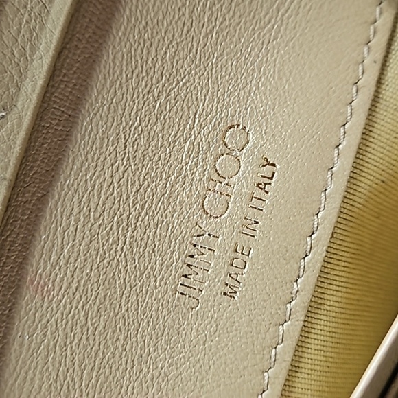 Jimmy Choo Metallic Bronza Gold Silver Star Stud Long Snap Front Flap Wallet - Picture 5 of 11